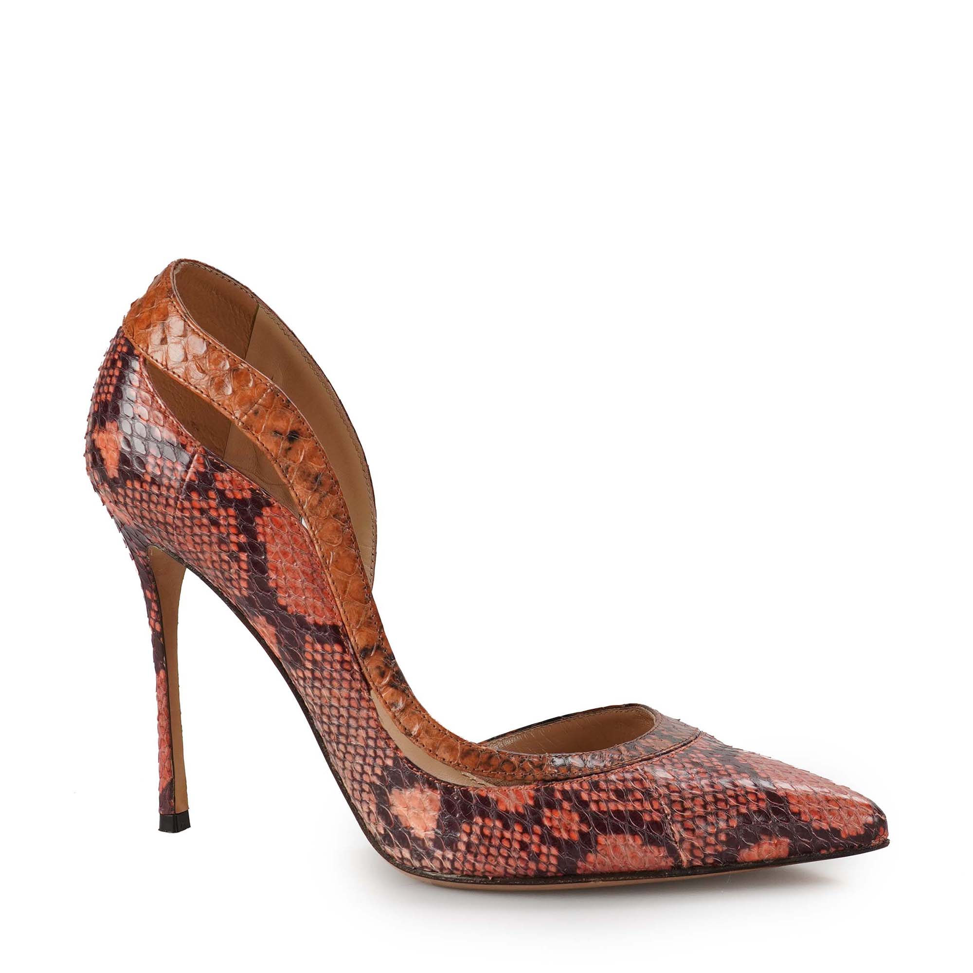 Sergio Rossi - Orange Leather Pumps